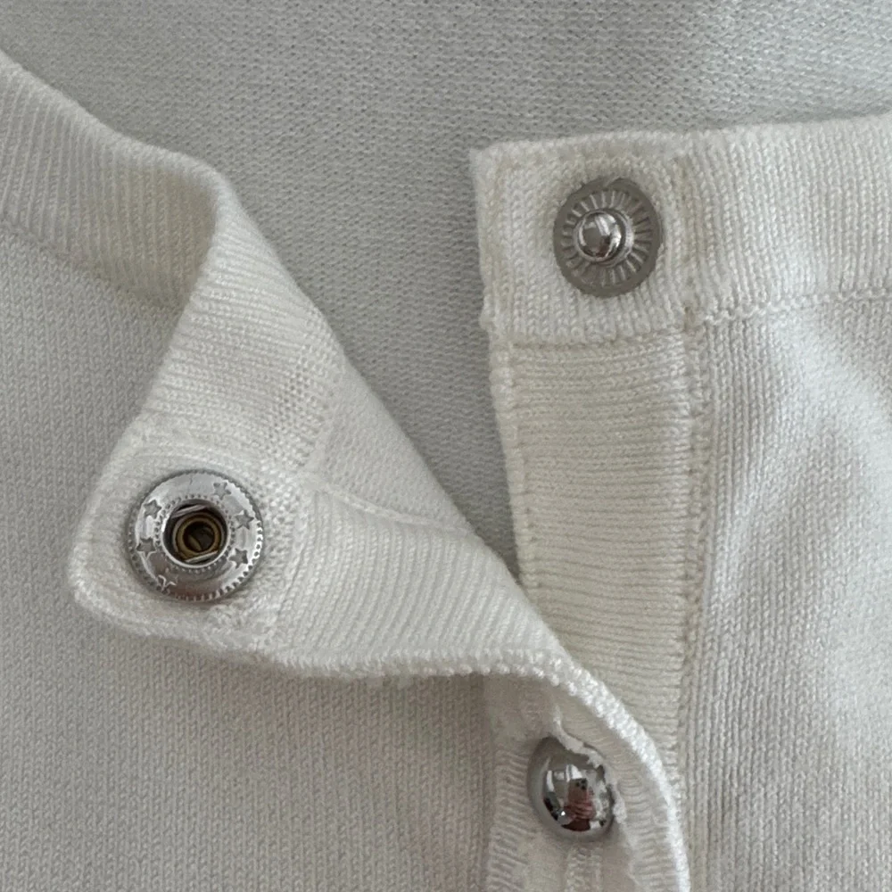 White House Cute Black Market Ivory Button-Front Sweater - Picture 8 of 8